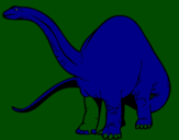 Disegno Branchiosauro II pitturato su chiara