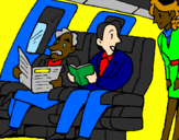 Disegno Passeggeri nell'aereo  pitturato su simone tagliabue