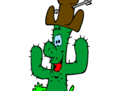 Disegno Cactus con il cappello  pitturato su leo
