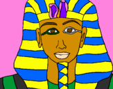 Disegno Tutankamon pitturato su kiara