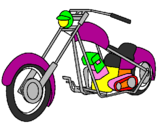 Disegno Motocicletta pitturato su giada