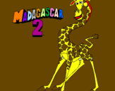 Disegno Madagascar 2 Melman pitturato su ALEX