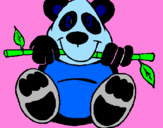 Disegno Orso panda  pitturato su Lorenzo