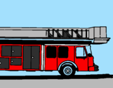 Disegno Camion dei pompieri con la scala pitturato su GABRIELE