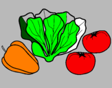 Disegno Verdure pitturato su verdura