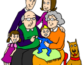 Disegno Famiglia pitturato su LUDOVICA