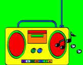 Disegno Radio cassette 2 pitturato su daniel