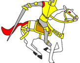 Disegno Cavaliere a cavallo IV pitturato su Brithos