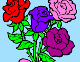 Disegno Mazzo di rose  pitturato su GIULIA