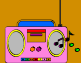 Disegno Radio cassette 2 pitturato su Nicola Piero