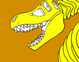 Disegno Scheletro di Tyrannosaurus rex pitturato su gabriele