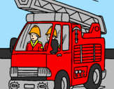 Disegno Camion dei Pompieri  pitturato su CHARLOTTE