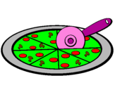 Disegno Pizza pitturato su edoardo
