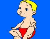 Disegno Bebè II pitturato su cecilia cravedi