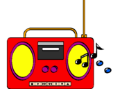 Disegno Radio cassette 2 pitturato su Serena  =D