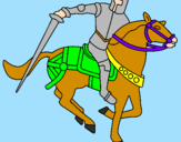 Disegno Cavaliere a cavallo IV pitturato su luigi