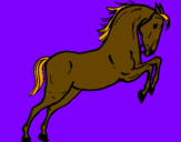 Disegno Cavallo che salta  pitturato su LORENZO