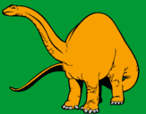 Disegno Branchiosauro II pitturato su jacopo