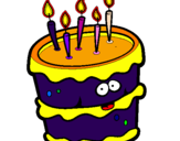 Disegno Torta di compleanno 2 pitturato su festa1