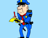 Disegno Poliziotto che fa la multa pitturato su giorgio