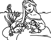 Disegno Principessa del bosco  pitturato su emanuela