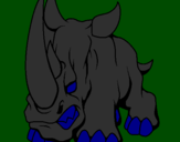 Disegno Rinoceronte II pitturato su chiara