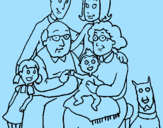 Disegno Famiglia pitturato su Bruna