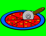 Disegno Pizza pitturato su ALESSANDRA