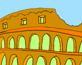 Disegno Colosseo pitturato su Gaia 