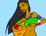 Disegno Giovane donna Itzá  pitturato su Jasmine