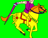 Disegno Cavaliere a cavallo IV pitturato su federico zeppa