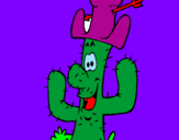 Disegno Cactus con il cappello  pitturato su giada bevi