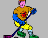 Disegno Giocatore di hockey su ghiaccio pitturato su Irene
