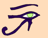 Disegno Occhio di Horus  pitturato su Federica