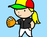 Disegno Giocatrice di baseball  pitturato su lavinia # 18