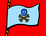 Disegno Bandiera dei pirati pitturato su ilaria