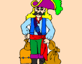 Disegno Pirata con il bottino  pitturato su Giovanni