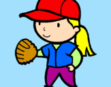 Disegno Giocatrice di baseball  pitturato su kicchy bubbo