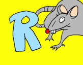 Disegno Ratto pitturato su roberto