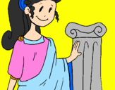 Disegno Giovane romana pitturato su ilaria