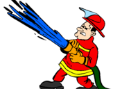 Disegno Pompiere con idrante  pitturato su matteo17 13