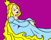 Disegno Principessa rilassata  pitturato su CHIARA   PRINCIPESSE