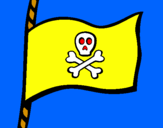 Disegno Bandiera dei pirati pitturato su jacopo