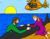 Disegno Salvataggio di una balena pitturato su Alessia