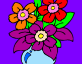 Disegno Vaso di fiori  pitturato su greta 