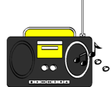 Disegno Radio cassette 2 pitturato su MATTEO