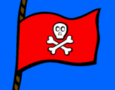 Disegno Bandiera dei pirati pitturato su david