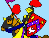 Disegno Cavaliere a cavallo pitturato su michael