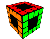 Disegno Cubo di Rubik pitturato su Alejandro