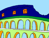 Disegno Colosseo pitturato su MATTEO